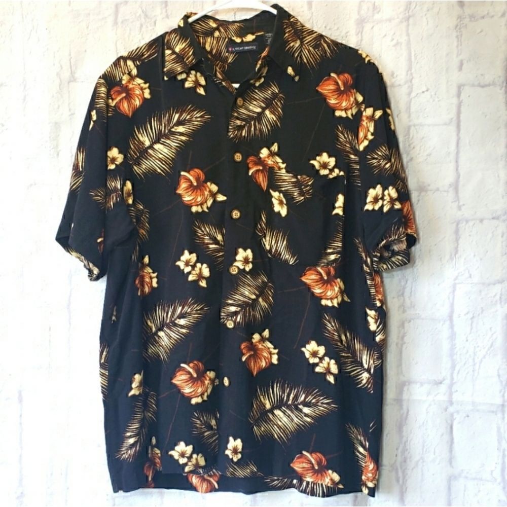 KNIGHTSBRIDGE Hawaiian Button-down Shirt Small